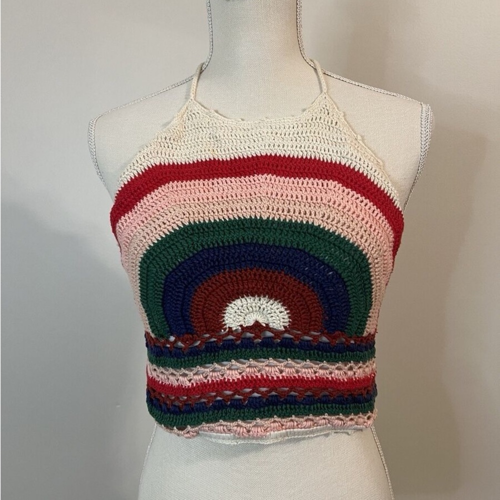 Altar’d state rainbow crochet festival top